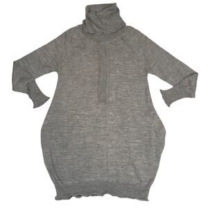Corona‎ Sweater Tunic Grey Turtleneck Long Sleeve Knit Women's Medium Pockets